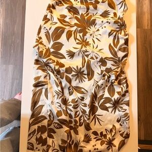 Floral Brown and White Skirt